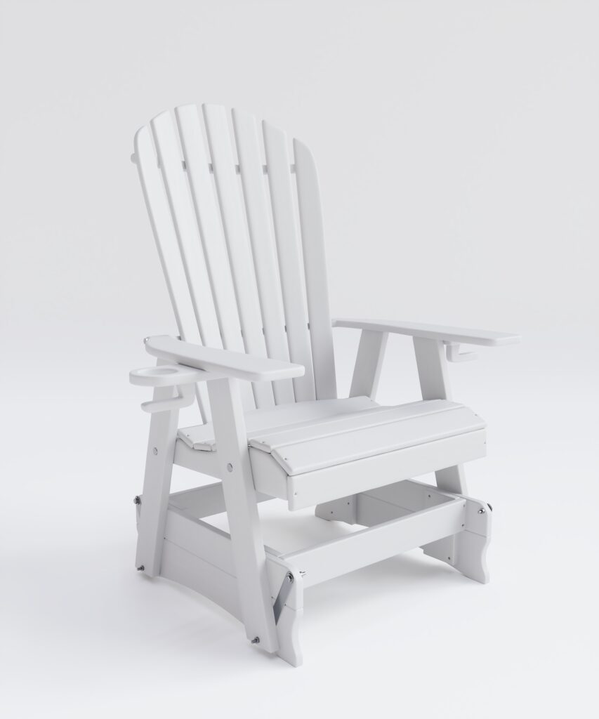 adirondack glider chair bright white